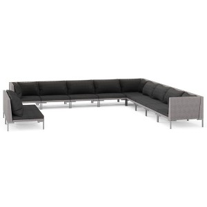 vidaXL Garden Lounge Set Dark grey, Black - 1 of 4
