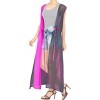 LA LEELA Women's Summer Holiday Beachwear Long Bathing Suit Open Front Fashion Swimwear Coverups Duster Cardigans M-L Gray, Solid - 2 of 4