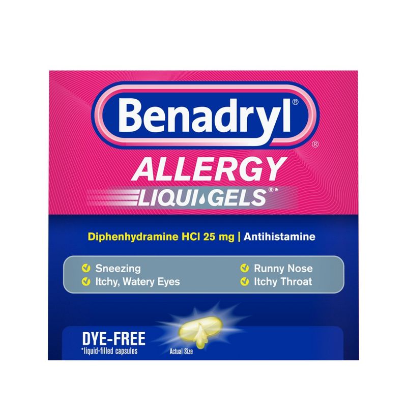 Benadryl Dye-Free Allergy Relief Gelcaps - Diphenhydramine - 24ct, 3 of 11