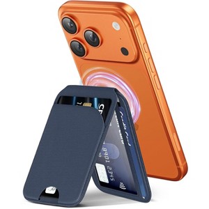 Nakedcellphone Flip Wallet RFID Credit Card ID Holder and Stand for iPhone (Compatible with MagSafe Case) - Holds 5 Cards - 1 of 4