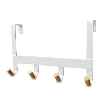 Mixed Material Over The Door 6 Hooks Rail Matte White - Brightroom