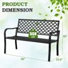 Huxxion 50" Outdoor Garden Bench, Iron Metal Frame Patio Bench with Backrest Armrests, Weatherproof Anti-Rust Outdoor Bench - 4 of 4