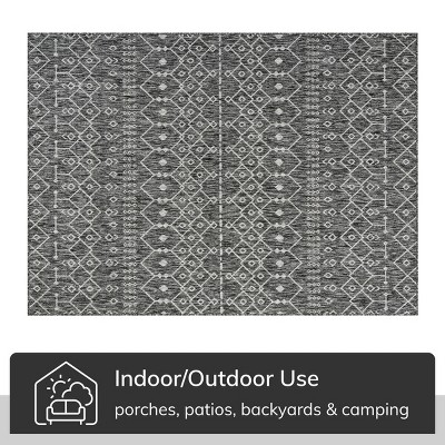 Modern Gray Synthetic 5' x 7' Flat Woven Rectangular Area Rug