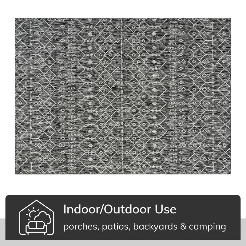 Well Woven Nors Indoor / Outdoor Flat Weave Pile Nordic Lattice Area Rug, 5 of 11