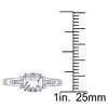 EVERLY JEWELRY | 10k White Gold 1.25 CT TGW Cushion Cut Checkerboard White Topaz Ring with Diamonds Accent - 3 of 3