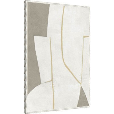 Beaded White and Gray Abstract Canvas Wall Art