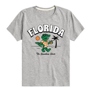 Boys' - Instant Message - Florida Gator On Beach The Sunshine State Short Sleeve Graphic T-Shirt - 1 of 4