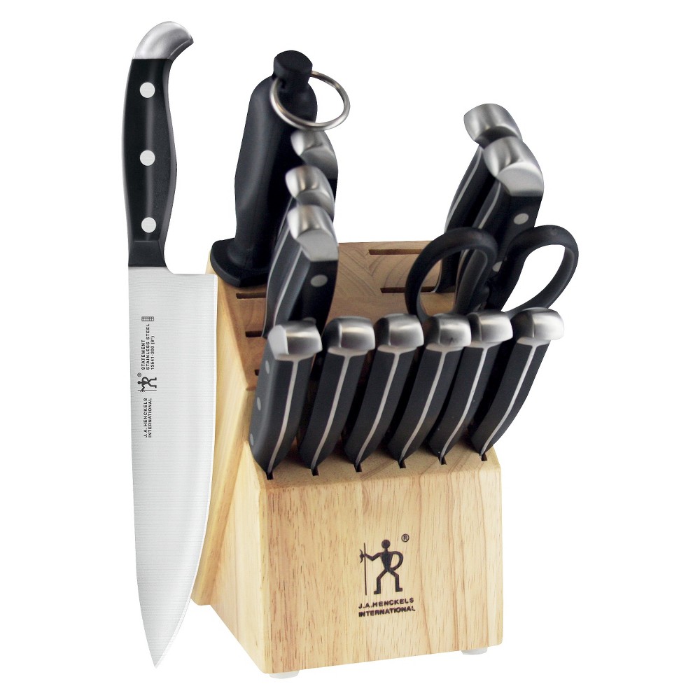 UPC 035886319113 product image for Henckels Statement 15pc Knife Block Set Silver/Black/Brown | upcitemdb.com