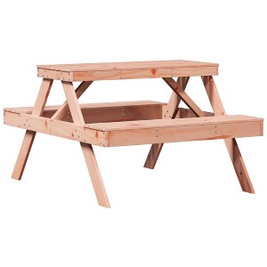 vidaXL Picnic Table Rectangular Seat Bench Patio Terrace Outdoor Furniture Wood - 1 of 4