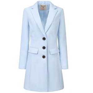 INSPIRE CHIC Women's Notched Lapel Single Breasted Outwear Fall coat - 1 of 4