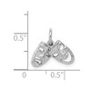 Black Bow Jewelry 14k White Gold Small Comedy and Tragedy Mask Charm - 3 of 4