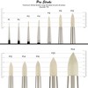 Creative Mark Pro Stroke Premium White Chungking Hog Bristle Artist Paint Brush - Rounds Set of 5 - Natural Bristle Brush w/ Soft Touch Handle for - 4 of 4