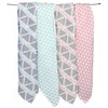 Bacati - Emma Aztec Print Coral/Mint/Navy Triangles Muslin Swaddling Blankets set of 4 - 4 of 4
