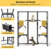 Sandinrayli 70Inches Large Stable Spacious Wooden Catio Outdoor Cat Enclosure with Perches and Condos - 4 of 4
