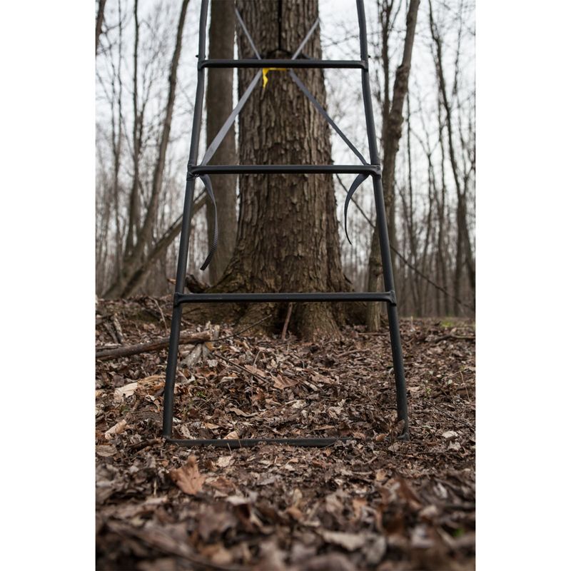Hawk Big Denali 18 Ft Durable Steel 2 Man Hunting Game Deer Ladder Tree Stand with Safe Tread Steps, Kick Out Footrests, & MeshComfort Seats (2 Pack), 5 of 7