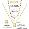 Beach Style Initial Necklace Colorful Beaded Layered Choker Jewelry - 4 of 4