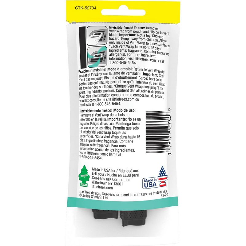Little Trees 4pk Vent Wrap Bayside Breeze Air Fresheners, 2 of 5