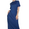 Slickblue Women's Casual Side Pocket Tee Dress, Short Sleeve Jersey Knit, Relaxed Fit, 12 Color Options, Size S-L - 3 of 4