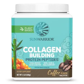 Collagen Building Protein Peptides, Plant-Based Protein, Coffee + Caffeine, Sunwarrior, 500gm (20 Servings)