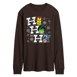 Men's - Marvel - Ho Ho Ho Avengers Long Sleeve Graphic T-Shirt - 1 of 2