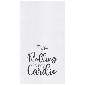 C&F Home 18" x 27" Eye Rolling Is My Cardio Embroidered Cotton Flour Sack Kitchen Towel - 1 of 3