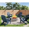 Folding Adirondack Chairs Set of 4, HDPE Plastic Outdoor Chairs with Wood Texture 380Lbs, Weather Resistant for Fire Pit, Deck, Patio, Pool, Backyard - 2 of 4