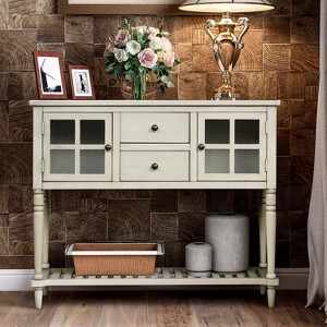 NicBex Console Table Farmhouse Entryway Table with Bottom Shelf Narrow Side Table for Living Room, Hallway - 1 of 4