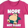 Girls' - Pokémon - Nope Not Today Snorlax Fitted Short Sleeve Graphic T-Shirt - 2 of 4