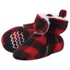 Hudson Baby Cozy Fleece Booties, Red Black White Plaid - 3 of 4
