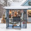 CLIHOME 8 ft. x 5 ft. Gazebo Outdoor Pergola for Patio, Lean to Hard Top Grill Gazebo Shelter with Roof, Small Wall-Mounted Heavy Duty Awnings - 3 of 4