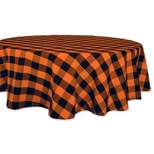 70"R Buffalo Check Tablecloth Orange/Black - Design Imports
