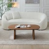 47.2" Modern Oval Coffee Table with Solid Wood Veneer, Mid-Century Modern Center Table for Living Room, Apartment, or Office-Panipeachy - 2 of 4