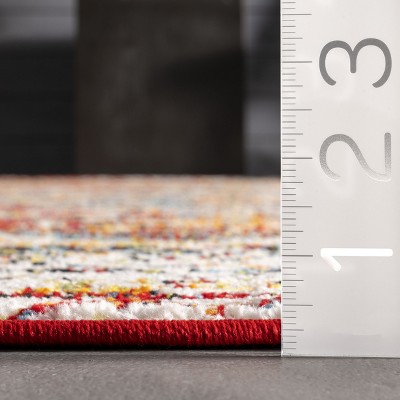 Reversible Multicolor Medallion 4' x 6' Synthetic Area Rug