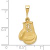 Black Bow Jewelry 14k Yellow Gold Satin and Diamond Cut Boxing Glove Pendant - 4 of 4