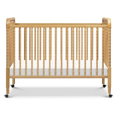 Honey Wood 3-in-1 Convertible Crib with Wheels