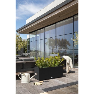 Black Rectangular Plastic Long Box Planter