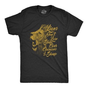 Mens Lions Don't Lose Sleep Over The Opinions Of Sheep T Shirt Motivation Tee - Crazy Dog Men's T Shirt - 1 of 4