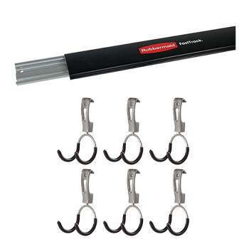  Rubbermaid FastTrack Wall Mounted Storage and Organization  System Rail for Home and Garage, Horizontal 48, 2-Pack, Holds up to 1,750  pounds each rail - Black (2091171) : Tools & Home Improvement