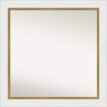 31" x 31" Non-Beveled Eva White Gold Wall Mirror - Amanti Art