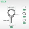 Unique Bargains Stainless Steel Durable Rust-Resistant Eyebolts with Nuts Washers Male Screw for Fastening 10 Pcs - 3 of 4