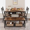 Dining Table Set for 4, Kitchen Table and 2 Chairs , 47.2" Rectangular Kitchen Table Set, Dining Room Table Set Grey - 2 of 4