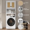 63" Over The Toilet Storage Cabinet, Farmhouse Over Toilet Bathroom Organizer with Rattan Doors - 3 of 4