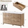 AMERLIFE Fluted Drawer Dresser with Faux Marble Top, Wide Chest of Drawers for Bedroom, Living Room, Hallway, Entryway - 2 of 4