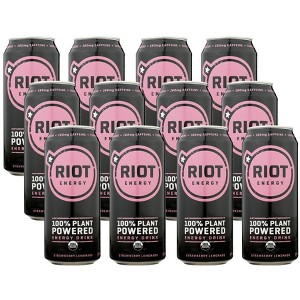 Riot Energy Organic Strawberry Lemon Plant-Powered Energy Drink - Case of 12/16 oz - 1 of 4