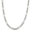 Black Bow Jewelry Mens 7.5mm Sterling Silver Solid Figaro Anchor Chain Necklace - 2 of 4