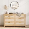 Jojoka 8-Drawer Rattan Dresser, Boho Wood Chest with Large Storage, Bedroom Closet Organizer, Living Room Storage Cabinet - 3 of 4