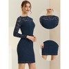 Allegra K Women's Elegant Lace Boat Neck Cocktail Bodycon Pencil Dress - 2 of 4