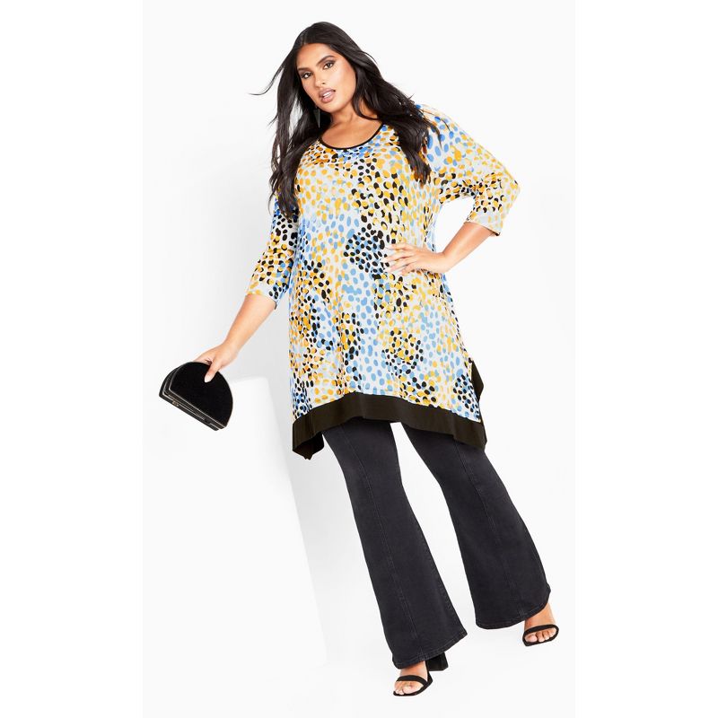 Women's Plus Size Monroe Pocket Tunic - gold spotted | AVENUE, 2 of 8