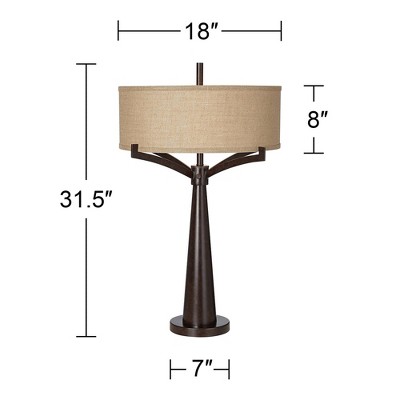 Tremont Bronze Iron Table Lamp with Burlap Shade