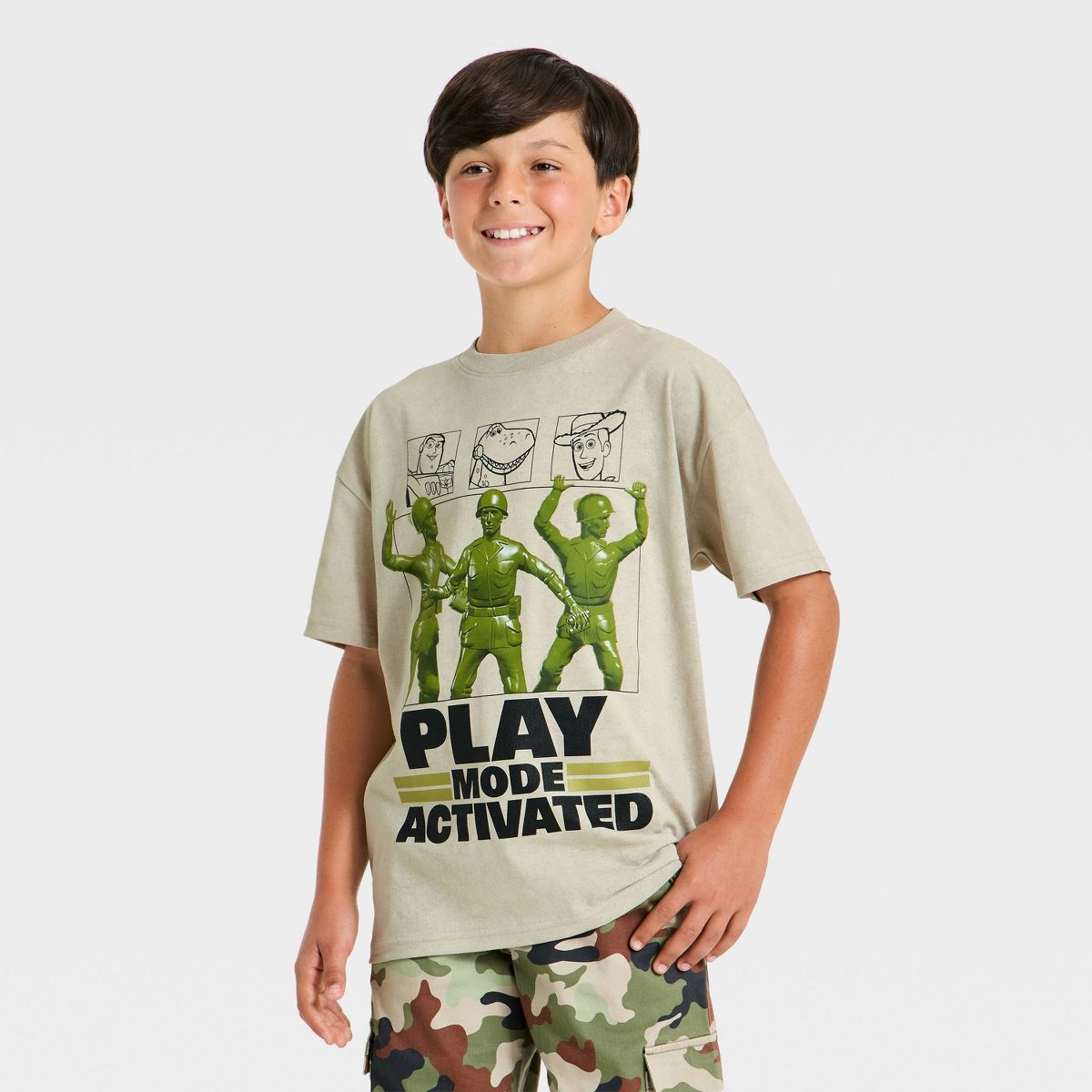 Boys' Disney Toy Story Short Sleeve Graphic T-Shirt - Tan/Green